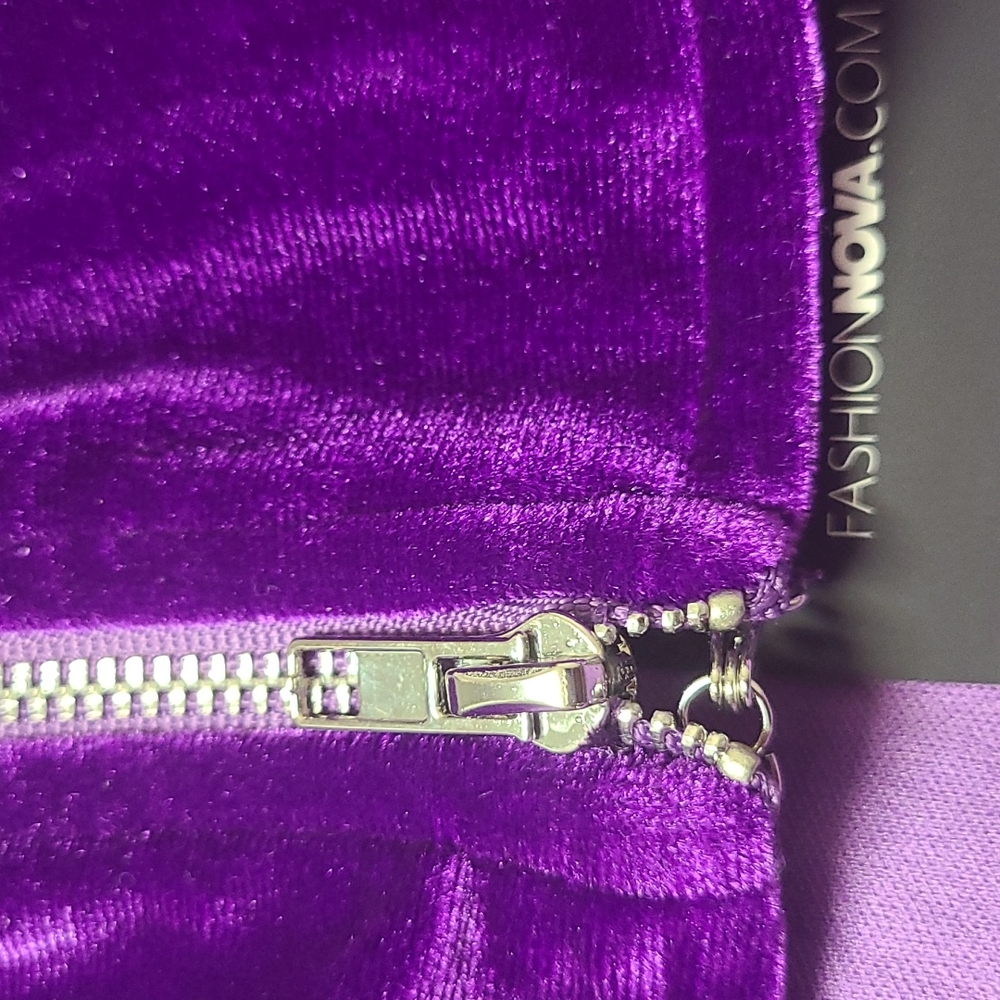 💥SALE💥New Velvet Purple Mini Dress XL - Picture 8 of 14